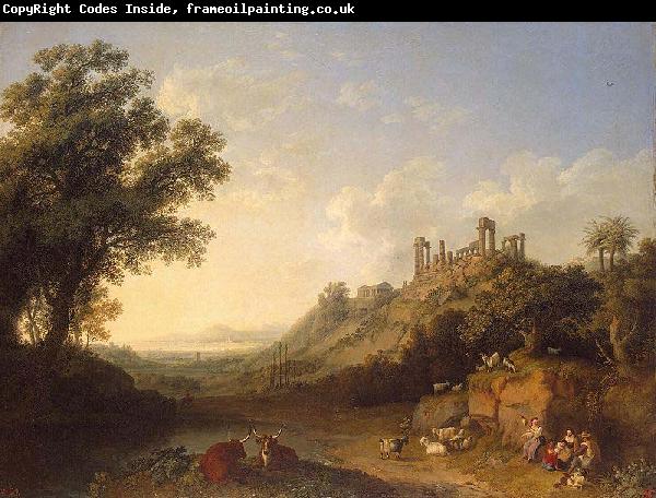 Jacob Philipp Hackert Landschaft mit Tempelruinen auf Sizilien